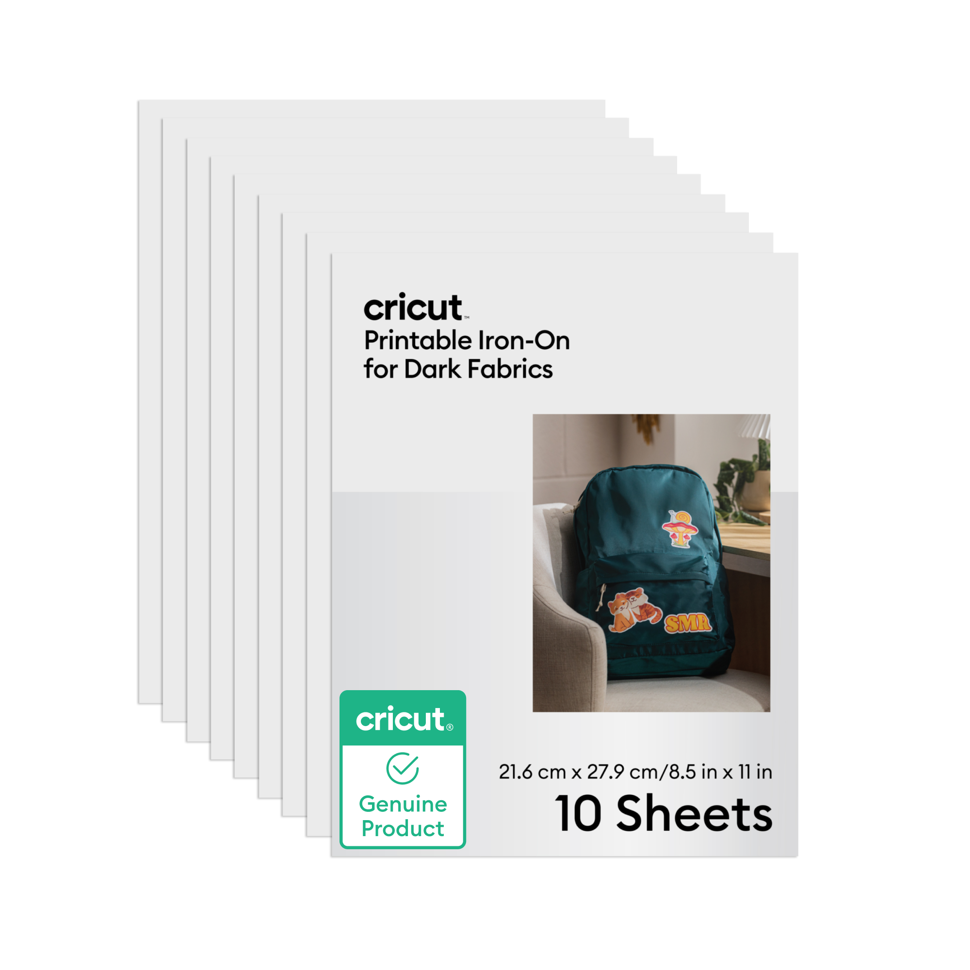Cricut Printable Iron-On For Dark Fabrics | 8.5 in x 11 in | 10 Count