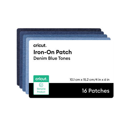 Iron-on Patch, Blue Denim Tones, 4 in x 6 in (16)