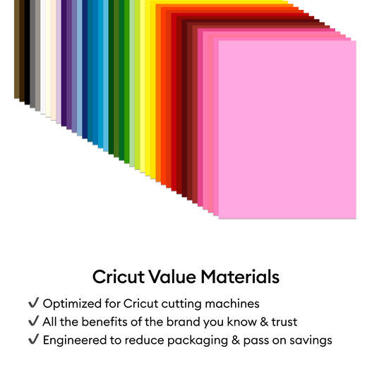 Cricut&reg; Value Cardstock, Rainbow Sampler - 8.5 in x 11 in (200 ct)