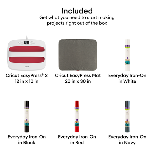 Cricut EasyPress&trade; 2, Raspberry - 12" x 10" + Starter Kit