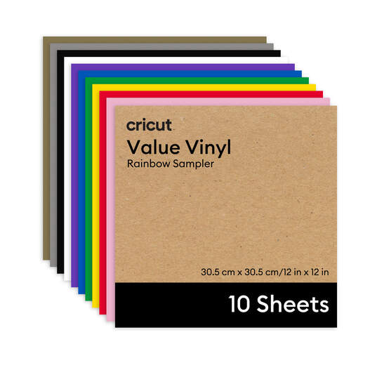 Cricut® Value Vinyl, Rainbow Sampler - 12 in x 12 in (10 ct)