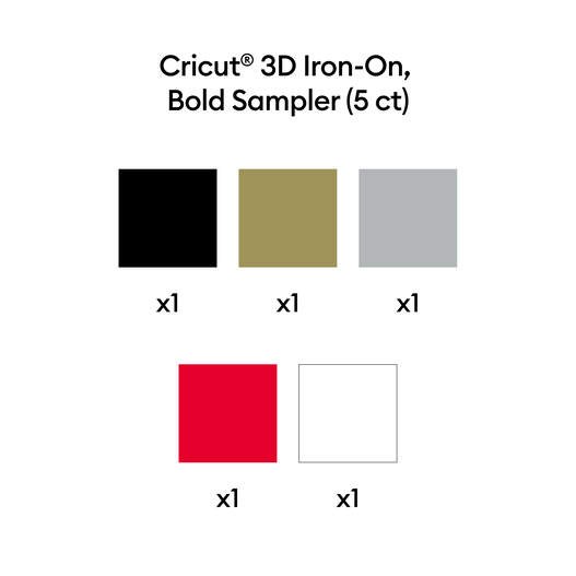 Cricut® 3D Iron-On, Bold Sampler – 12 in x 12 in (5 ct)