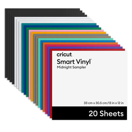 Cricut® Smart Vinyl™ Matless Permanent Vinyl, Colorful Sampler – 13 in x 12 in (20 ct)