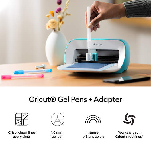 Cricut&reg; Gel Pens 1.0 mm, Ultimate Sampler (30 ct) + Adapter