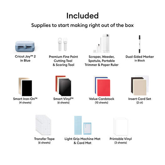 Cricut Joy&trade; 2 Blue + Essentials Bundle