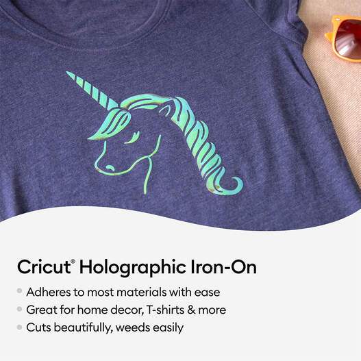 Cricut 13 x 3' Blue Holographic Smart Iron On Heat Transfer Vinyl
