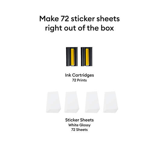 Cricut StickerPix Print + Cut&trade; Sticker Sheets & Ink Cartridges Set (72 Prints)