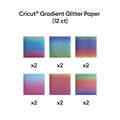 Cricut&reg; Gradient Glitter Paper, Rainbow Sampler - 12 in x 12 in (12 ct)