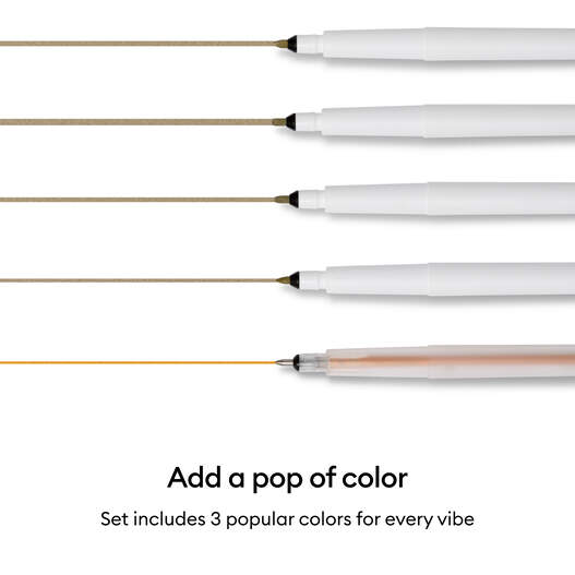 Cricut&reg; Permanent Metallic Markers 1.0 mm, Gold/Silver/Copper (3 ct) + Adapter