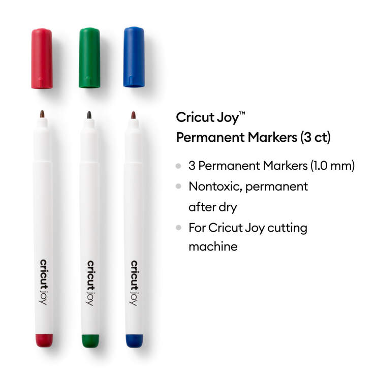 Cricut Joy™ Permanent Markers 1.0 mm, Red/Green/Blue (3 ct) Cricut Joy™ Permanent Markers 1.0 mm, Red/Green/Blue (3 ct)