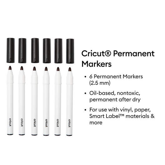 Permanent Markers 2.5 mm, Black (6 ct)