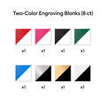 Cricut&reg; Two-Color Engraving Blanks, Square - 3 in (8 ct), 3 mm thick