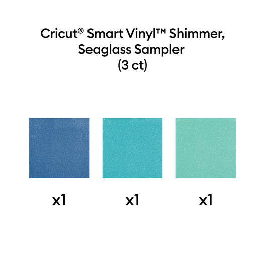 Cricut&reg; Smart Vinyl&trade; Shimmer Matless Permanent Vinyl, Seaglass Sampler - 13 in x 12 in (3 ct)