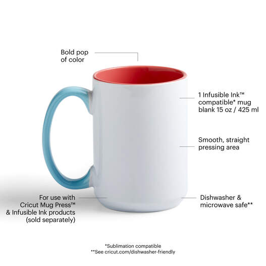 Cricut Ocean Beveled Ceramic Blank Mug - 15 oz