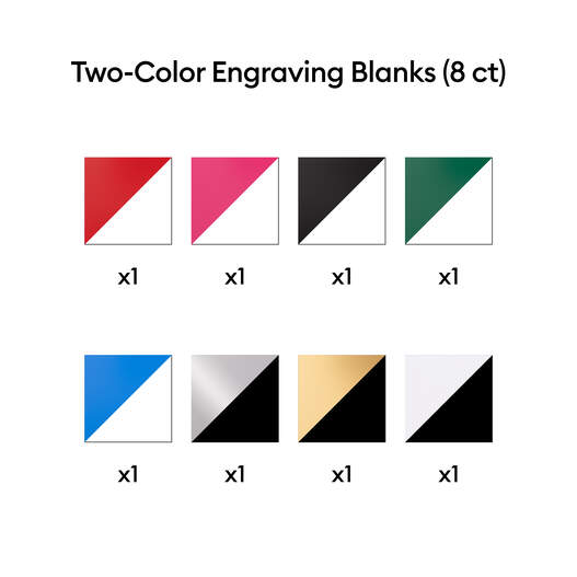 Cricut&reg; Two-Color Engraving Blanks, Square - 4 in (8 ct), 3 mm thick