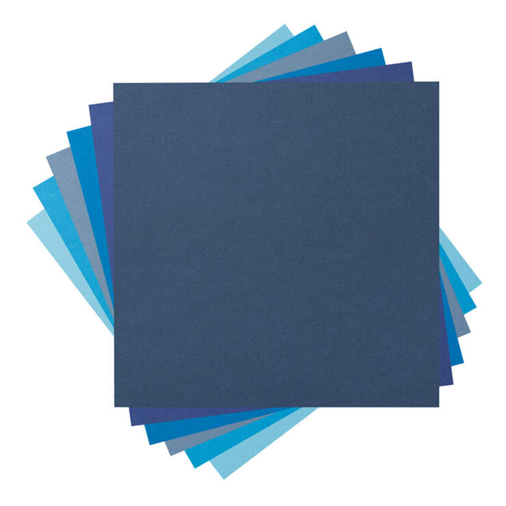 Cardstock Sampler, Blue Tones  - 12" x 12"