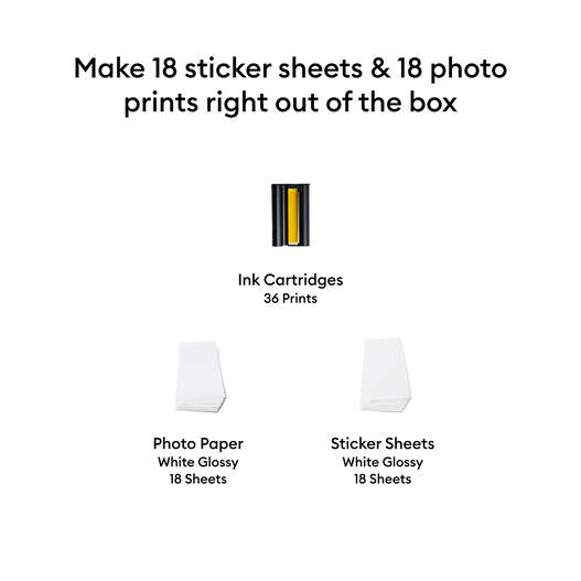 Cricut StickerPix Print + Cut&trade; Sticker Sheets, Photo Paper & Ink Cartridge Set (36 Prints)