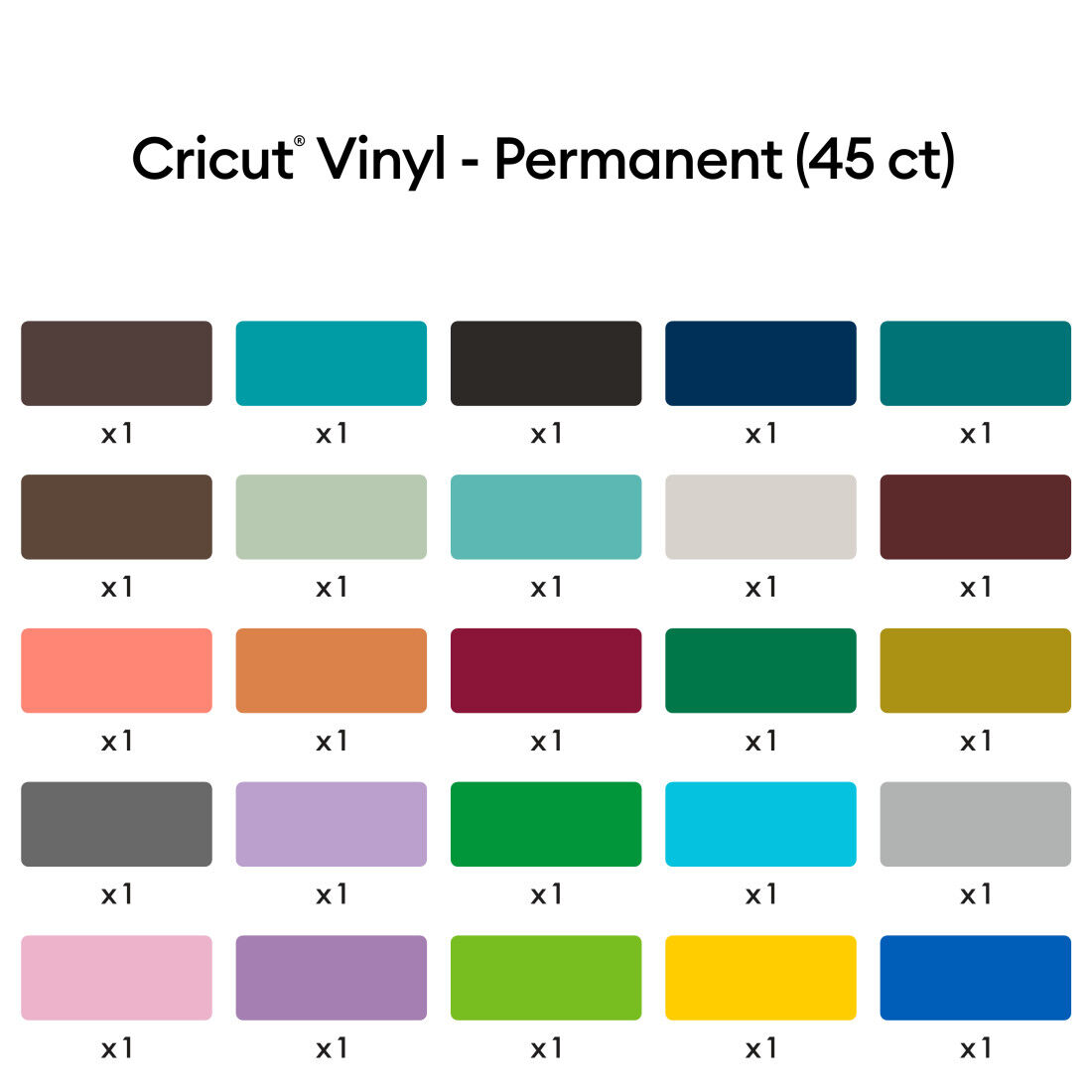 Cricut hot sale vinyl colors