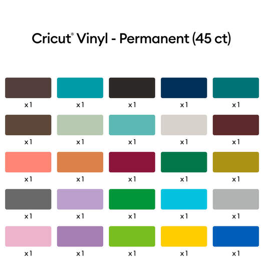 Cricut Permanent Vinyl Everything Sampler (45 ct)