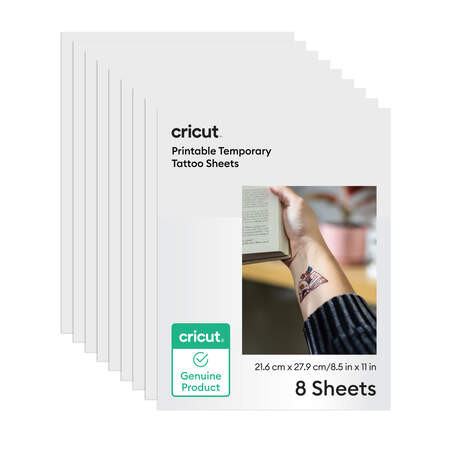 Cricut® Printable Temporary Tattoo Sheets - 8.5 in x 11 in (8 ct)