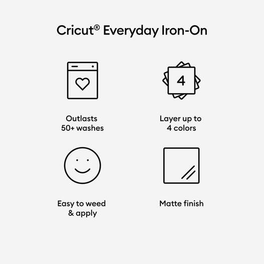 Cricut Everyday Iron-On Vinilo Textil Termoadhesivo 30.5 cm x 61 cm Blanco
