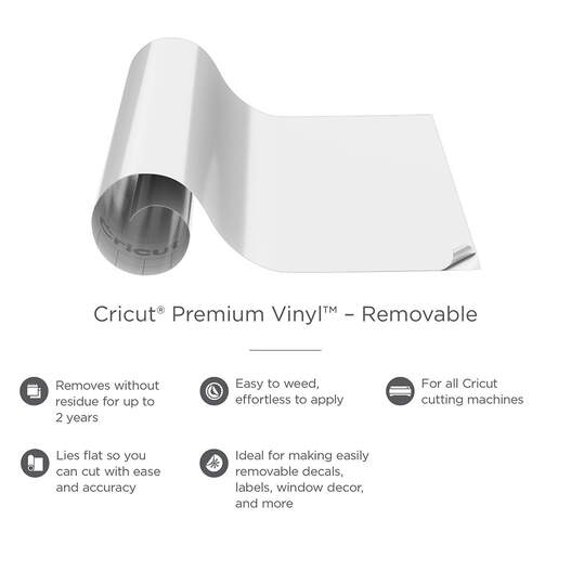 Cricut Premium Vinyl Removable, Bulk White