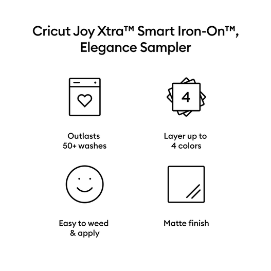 Cricut Joy Xtra™ Smart Iron-On™ Sampler, Elegance (3 ct)