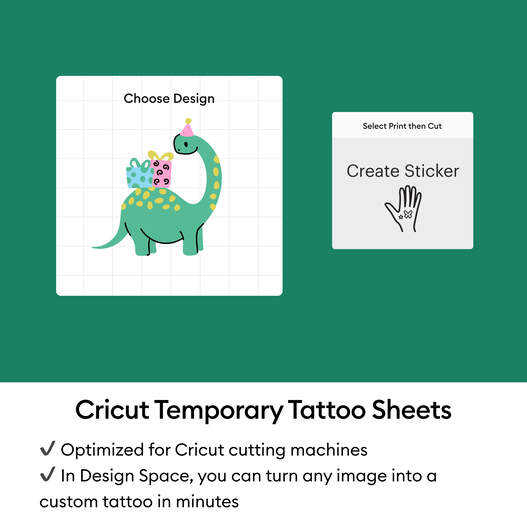 Cricut® Printable Temporary Tattoo Sheets - 8.5 in x 11 in (3 ct)