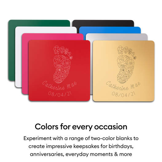 Cricut&reg; Two-Color Engraving Blanks, Square - 4 in (8 ct), 3 mm thick