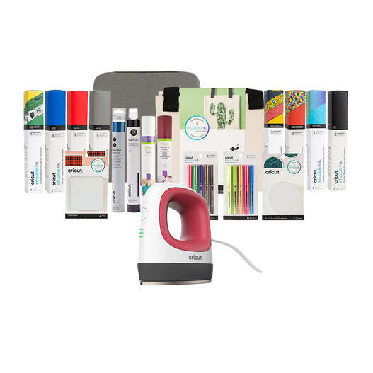 Cricut EasyPress Mini™, Raspberry + Essentials Iron -On Bundle