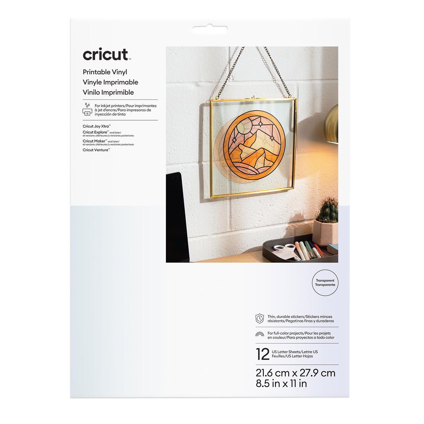 Cricut Printable Vinyl | US Letter | 12 Count | Transparent