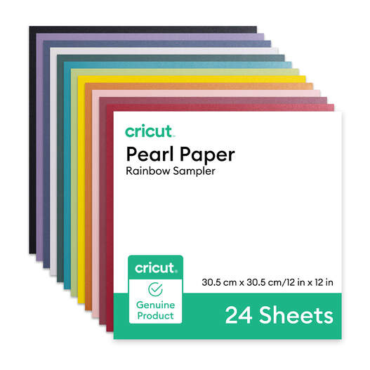 Cricut&reg; Pearl Paper, Rainbow Sampler - 12 in x 12 in (24 ct)