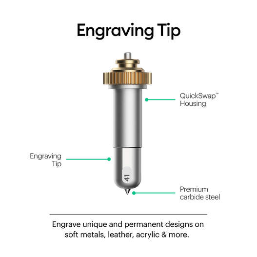 Engraving Tip + Quickswap Housing Compatible with cricut-Maker 3/Maker  cutting machine, Premium Carbide Steel Engraving Tip 41# Engraving Tool