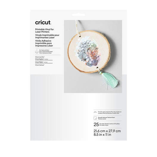 Cricut® Printable Vinyl for Laser Printers - 8.5 in x 11 in (25 ct)