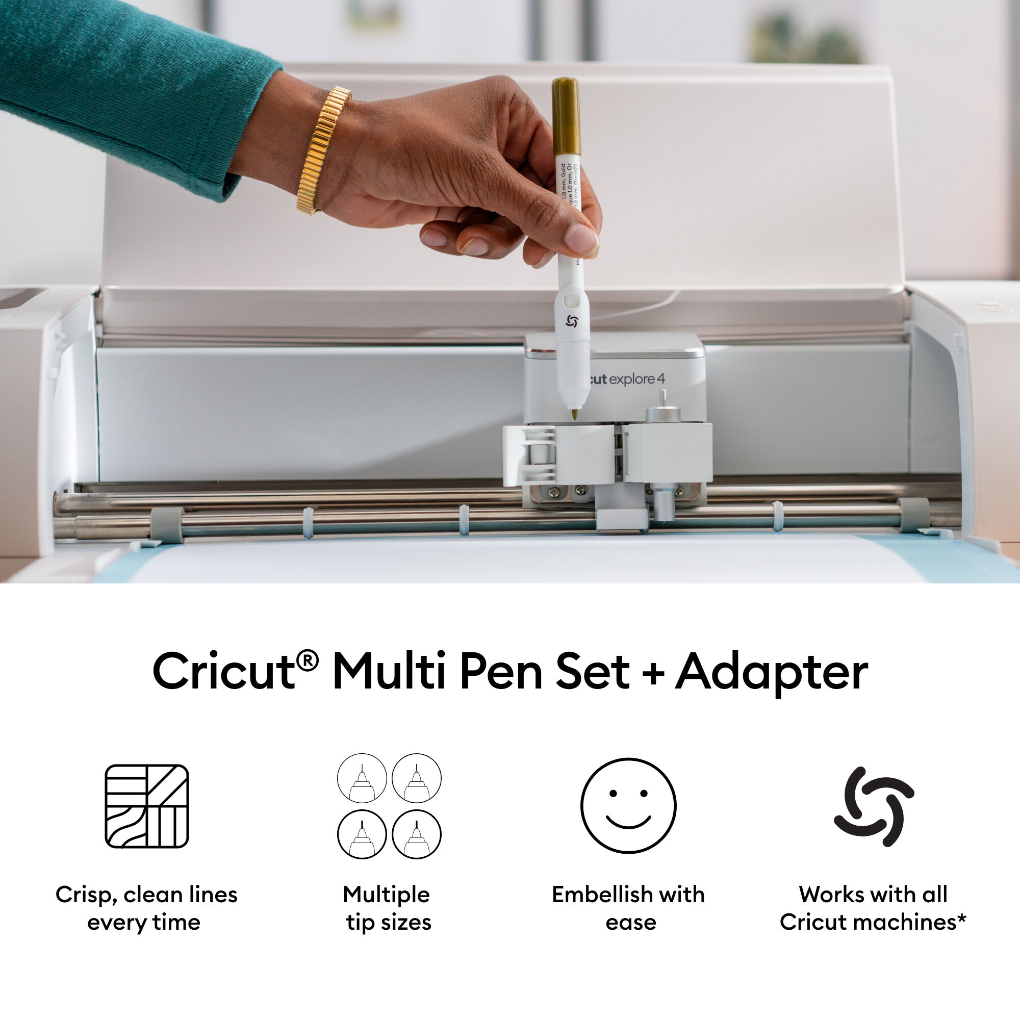 Cricut® Multi Pen Set, Gold Sampler (3 ct) + Adapter | Cricut Shop