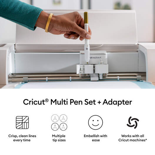 Cricut&reg; Multi Pen Set, Gold Sampler (3 ct) + Adapter