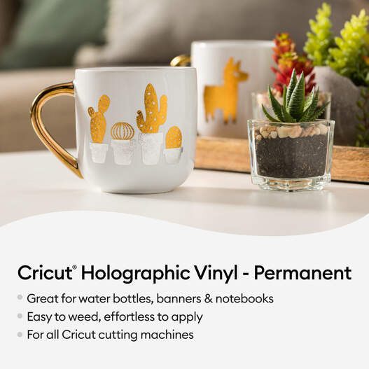 Cricut Holographic Vinyl, Blue Sampler - Permanent (6 ct)