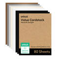 Value Cardstock, Neutrals Sampler - 8.5 in x 11 in (80 ct)
