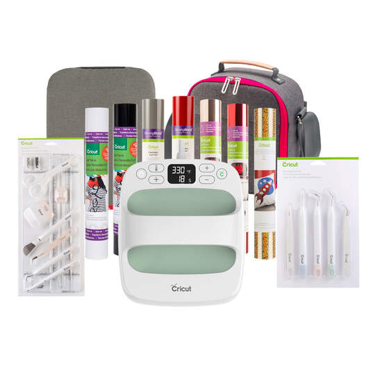Cricut EasyPress™ 2, Mint  - 6" x 7" + Everything Iron -On Bundle