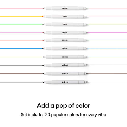 Cricut&reg; Dual-Sided Markers, Ultimate Set (20 ct) + Adapter