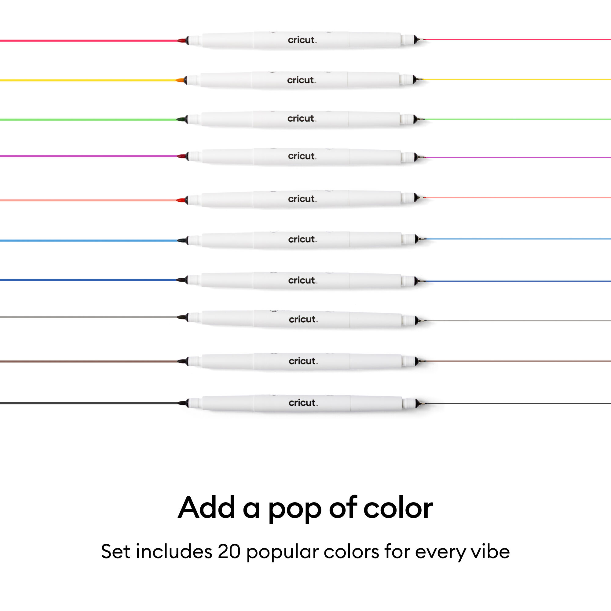Colores incluidos en el set de marcadores Cricut 20 unidades