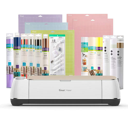 Certified Refurbished Cricut Maker&reg; + Essentials Bundle, Champagne