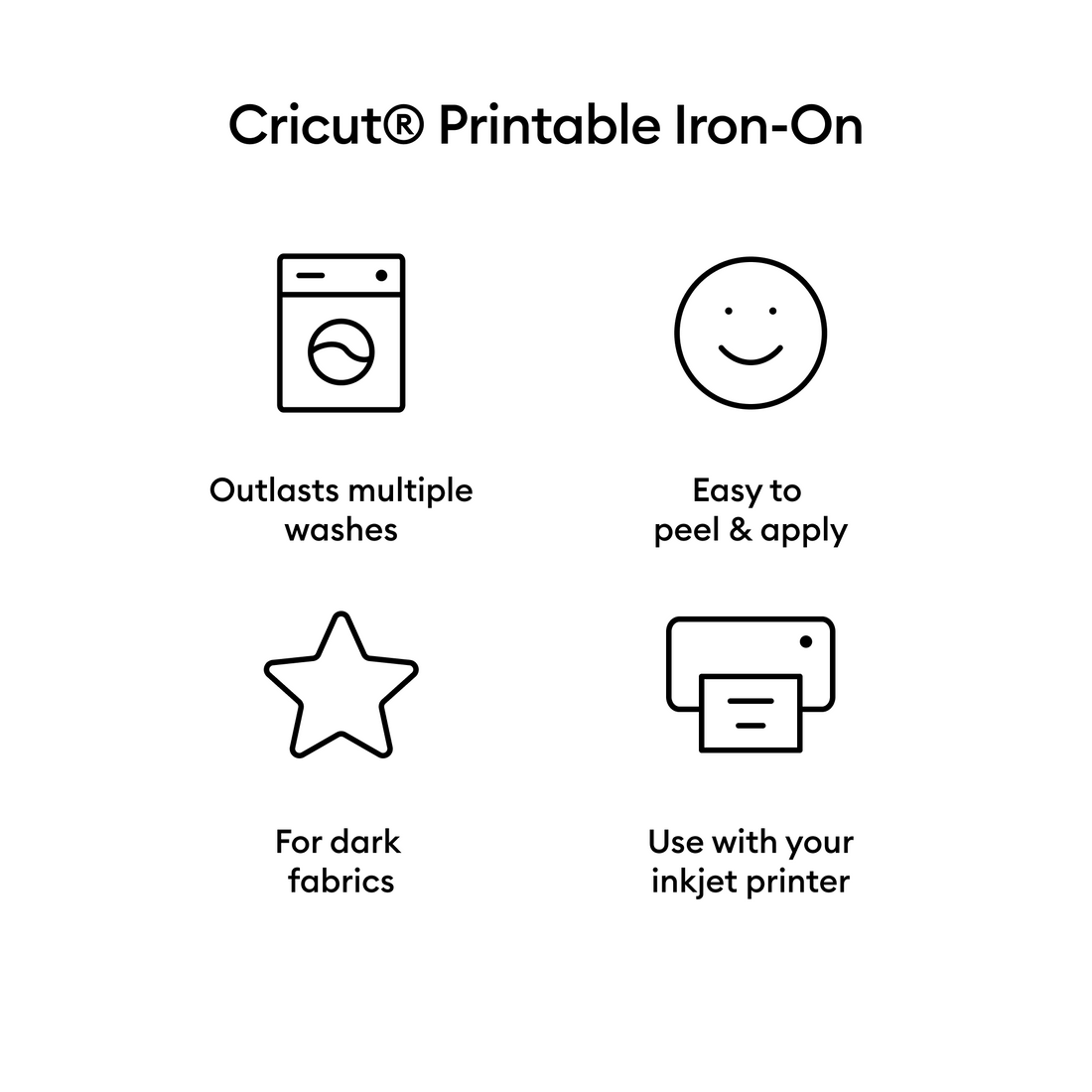 Printable Iron-On Vinyl For Dark Fabrics - US Letter (3 ct)