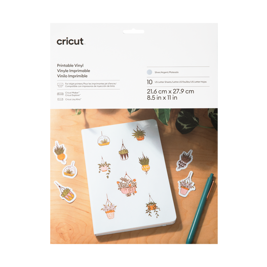 Cricut Printable Vinyl - 10 Sheets for Custom Stickers + More