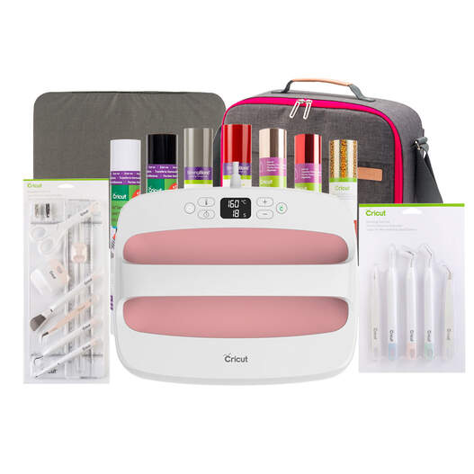 Cricut EasyPress™ 2, Rose  - 12" x 10" + Everything Iron -On Bundle