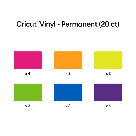 Cricut Permanent Vinyl Rainbow Sampler (20 ct)