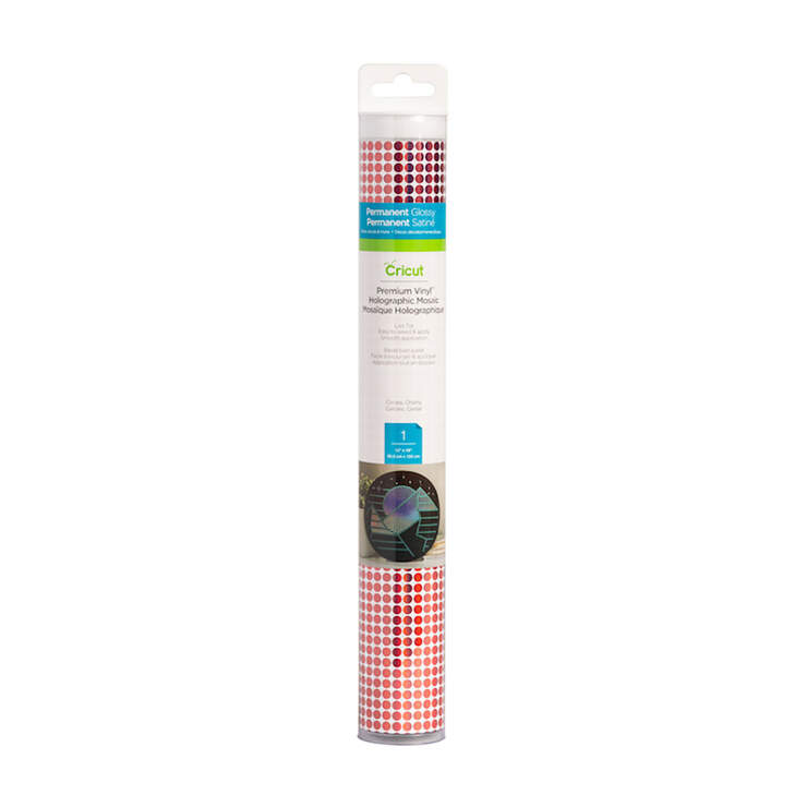 Premium Vinyl™ Holographic Mosaic Circles - Permanent, Cherry Premium Vinyl™ Holographic Mosaic Circles - Permanent, Cherry