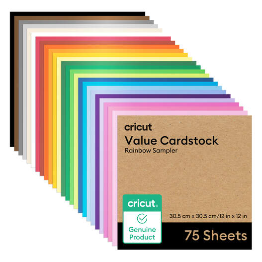 Cricut&reg; Value Cardstock, Rainbow Sampler - 12 in x 12 in (75 ct)