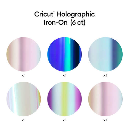 Cricut Ultimate Holographic IronOn Sampler 6Pack