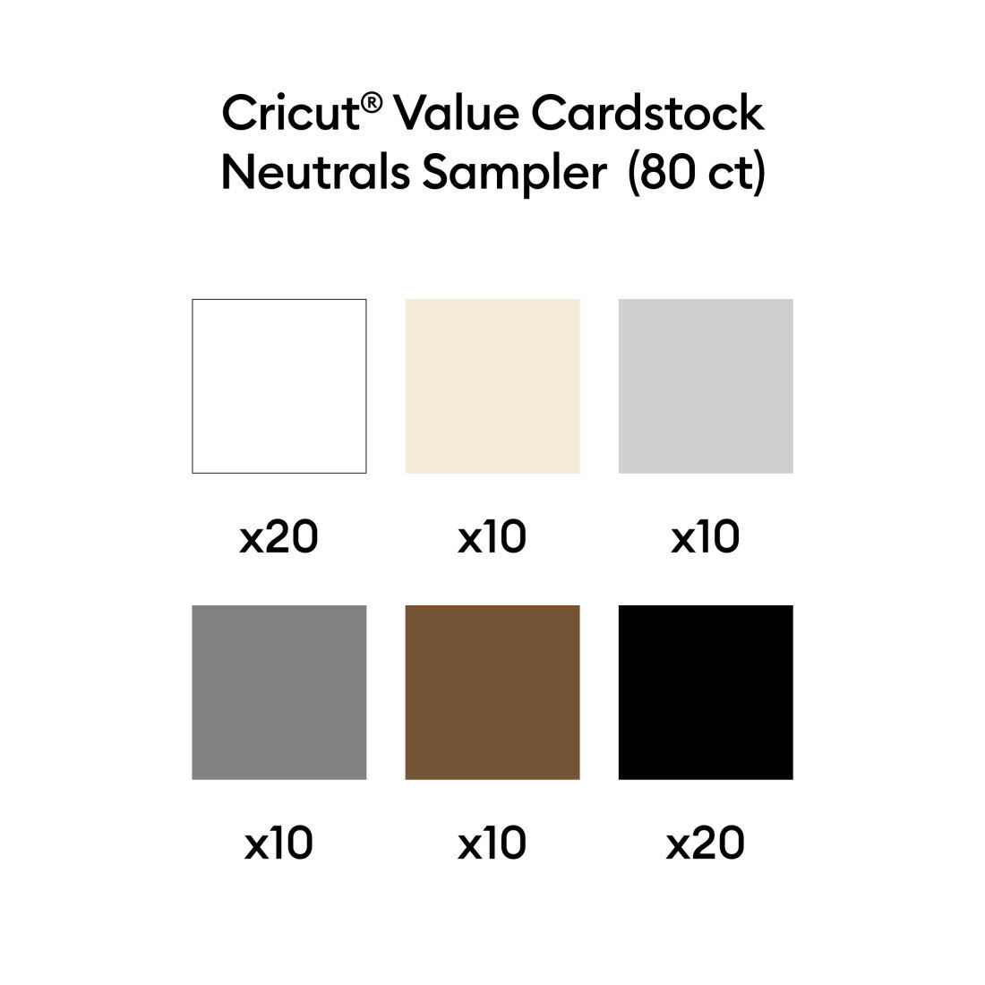 Cricut Value Cardstock Neutrals Sampler - 8.5
